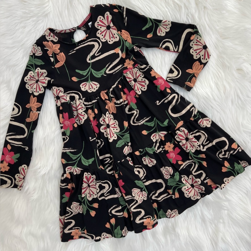 Tea Collection Long Sleeve Tiered Skirted Dress Size 7